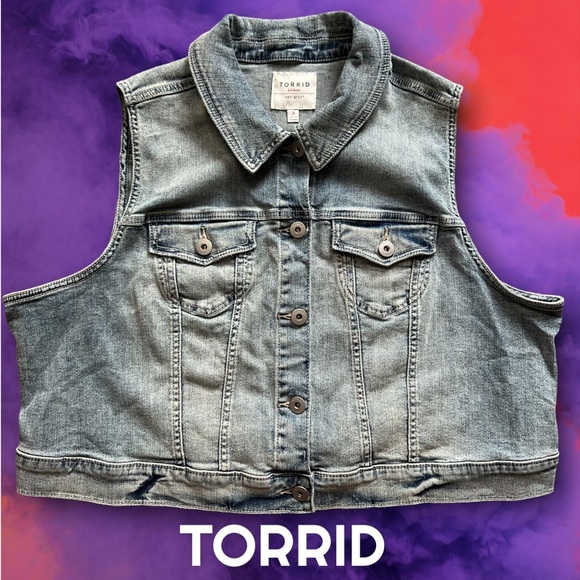 Torrid : cropped denim vest - Picture 1 of 14